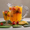 Ver imagem 4 de Cj Jarra 1,3 Litros C/6 Taças 240ml de Cristal Palm Hand Painting Lyor