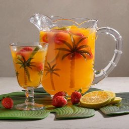 Cj Jarra 1,3 Litros C/6 Taças 240ml de Cristal Palm Hand Painting Lyor - 4