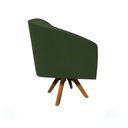 Ver imagem 6 de Poltrona Sala Decorativa Stella Base de Madeira Giratória Mm30 Sintético Pu Verde D03 - D’Rossi