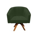 Ver imagem 5 de Poltrona Sala Decorativa Stella Base de Madeira Giratória Mm30 Sintético Pu Verde D03 - D’Rossi