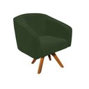 Ver imagem 2 de Poltrona Sala Decorativa Stella Base de Madeira Giratória Mm30 Sintético Pu Verde D03 - D’Rossi