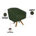 Ver imagem 3 de Poltrona Sala Decorativa Stella Base de Madeira Giratória Mm30 Sintético Pu Verde D03 - D’Rossi