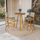 Ver imagem 1 de Conjunto Mesa Bistrô e 2 Banquetas em Madeira Maciça Áurea Bege