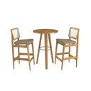 Ver imagem 2 de Conjunto Mesa Bistrô e 2 Banquetas em Madeira Maciça Áurea Bege