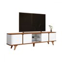 Ver imagem 2 de Rack para Tv até 60 Polegadas Roma 4 Portas 1 Prateleira com Vidro Cedro/branco - Casa D