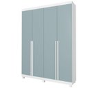 Ver imagem 2 de Roupeiro Imperatriz 4 Portas com Pés - Branco/Azul Encanto