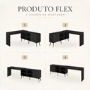 Ver imagem 6 de Kit Mesa de Costura 3 Gavetas 4 Nichos com Estante Retrô Multimóveis MP6107 Preto