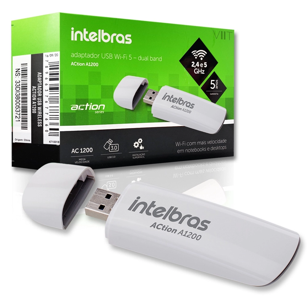 Adaptador Wireless Usb 3.0 Dual Band Wifi ACtion A1200 Intelbras - 5