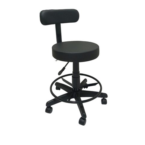 Cadeira Mocho Giratório + Aro Apoio Pés:preto