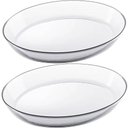 Ver imagem 1 de 2 Refratários Grandes de Vidro Oval 3,2l Travessa Assadeira Marinex para Lasanha Sobremesas