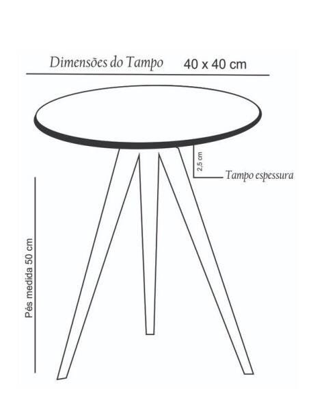 Mesinha Lateral Tripe Decorativa Lc Baixa Amarelo/Imbuia - 3