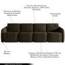 Ver imagem 3 de Sofá Cama Modulado Retrátil e Reclinável Decorativo Varsóvia 356cm Veludo Marrom G33 - Gran Belo