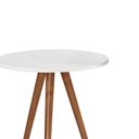 Ver imagem 2 de Mesa de Apoio Pequena Tripé Pé Palito Hannover - Branco/imbuia Glazer