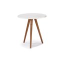 Ver imagem 1 de Mesa de Apoio Pequena Tripé Pé Palito Hannover - Branco/imbuia Glazer