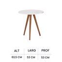 Ver imagem 3 de Mesa de Apoio Pequena Tripé Pé Palito Hannover - Branco/imbuia Glazer