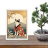 Quadro Arte Oriental Paisagem com Cachorro 45x34cm:moldura Preta - 1