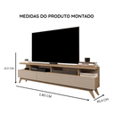 Ver imagem 7 de Rack para TV Grande com Gavetas Vivare Wood 1,80 m - Branco Acetinado