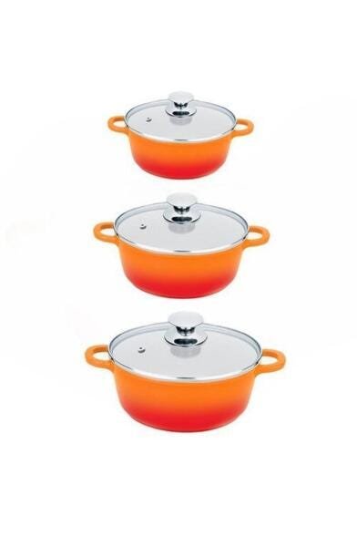 Kit De Panela Clink Laranja 3 Peças - 1