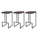 Ver imagem 1 de Kit 3 Banquetas Altas Estofadas Para Cozinha Americana Ilha Bancada Balcão Bistrô Luxo Bari Preto