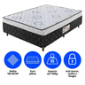Cama Box Casal Ortopédica 138x188x52cm Preto/branco - Suporta até 160kg por Pessoa - 2