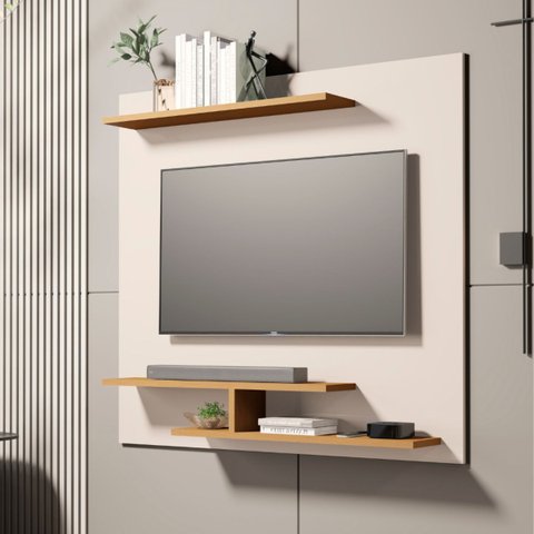 Painel de Tv Osiris Compacto com 3 Prateleira Tvs de até 32":branco