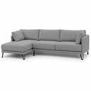 Ver imagem 1 de Sofá Sala de Estar Atena Chaise Esquerdo Pés de Ferro 314cm 5 Lugares Bouclê Cinza M1 - Monari Desig