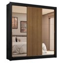 Ver imagem 3 de Guarda-roupa Casal 3 Portas de Correr com Espelhos 4 Gavetas Preto/rustic Sublime Plus Madesa