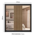 Ver imagem 4 de Guarda-roupa Casal 3 Portas de Correr com Espelhos 4 Gavetas Preto/rustic Sublime Plus Madesa