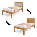 Ver imagem 4 de Cama Solteiro Paola Sofisticada em MDF-MDP Naturalle e Off White Framar
