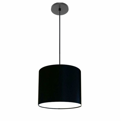 Lustre Luminária Pendente Vivare Free Lux Pe-4107pr Cúpula em Tecido 25x20cm