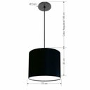 Ver imagem 2 de Lustre Luminária Pendente Vivare Free Lux Pe-4107pr Cúpula em Tecido 25x20cm