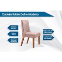 Ver imagem 4 de Conjunto: Mesa Sala Jantar Maldivas Tampo c/ Vidro Curvo 90cm+4 Cadeiras Dafne Madeira Naturale/Off