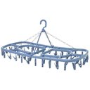 Ver imagem 1 de Varal com 48 Prendedores de Teto Dobrável Apartamento Roupas Intimas Pendurar - Azul