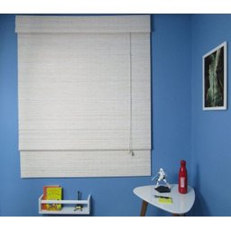 Cortina Romana Bambu Block 0,80larg x 2,20alt Branca - 1