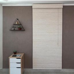 Cortina Romana Bambu Block 0,80larg x 2,20alt Branca - 3