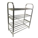 Ver imagem 4 de Sapateira Prateleira 4 Andares Inox Organizaçao 12 Pares Sapato Calçado Tenis Santalia Corredor Quar