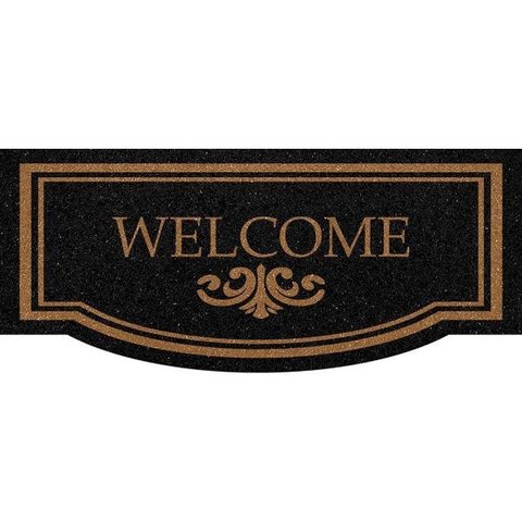 Capacho Vinil Formas Welcome Preto 0,30x0,70M - Kapazi