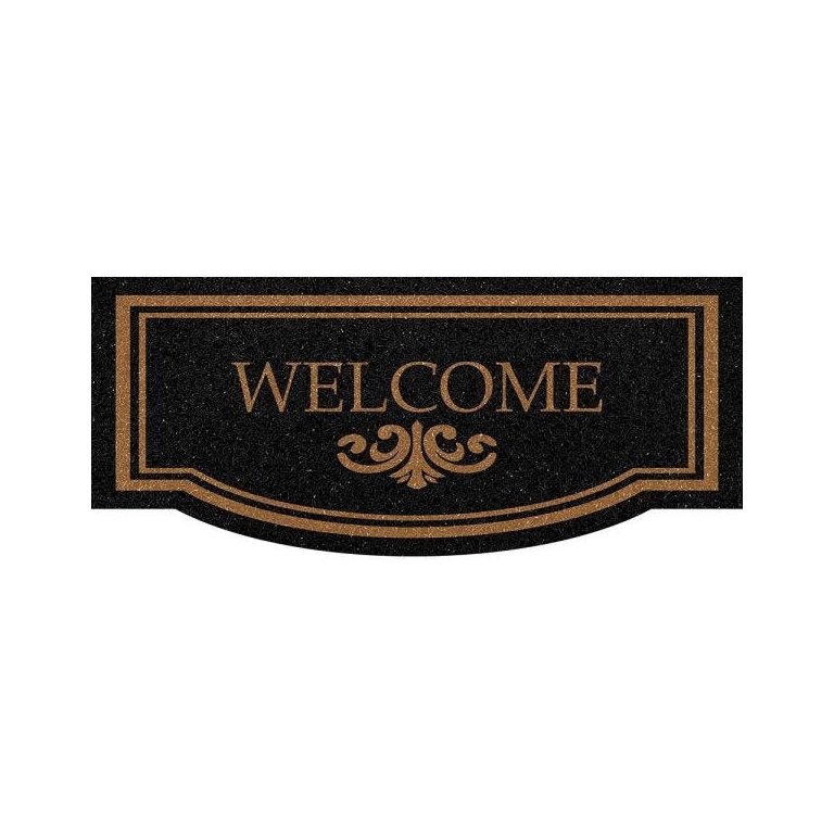 Capacho Vinil Formas Welcome Preto 0,30x0,70M - Kapazi