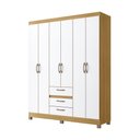 Ver imagem 2 de Guarda-roupa Casal 6 Portas 3 Gavetas Rp3638 Ipê/branco - Decibal