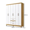 Ver imagem 4 de Guarda-roupa Casal 6 Portas 3 Gavetas Rp3638 Ipê/branco - Decibal