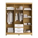 Ver imagem 3 de Guarda-roupa Casal 6 Portas 3 Gavetas Rp3638 Ipê/branco - Decibal
