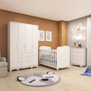 Ver imagem 1 de Quarto de Bebê Completo Junior Uli 4 Portas 7 Gavetas 100% MDF Branco Brilho - Móveis Peroba