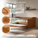 Ver imagem 5 de Bicama Duo Sofá Madeira Cama Auxiliar Solteiro:Castanho Claro