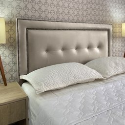 Cabeceira Queen 160 Cama Box Diamond 2 Veneza 05 Bege Corano com Pés Rbl - 1