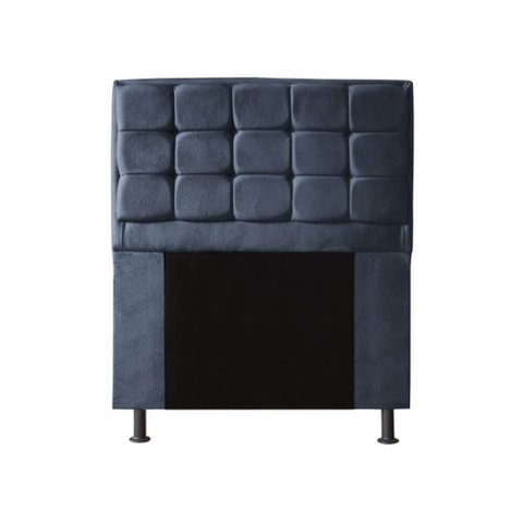 Cabeceira Copenhague Para Cama Box Solteiro 120cm com Capitonê Suede - Ecotec Decor:Cinza Escuro