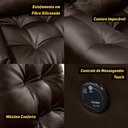 Ver imagem 5 de Poltrona do Papai Reclinável com Massagem Imperador Couro Facto Marrom - Sofa Store