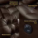 Ver imagem 5 de Poltrona do Papai Reclinável com Massagem Imperador Couro Facto Marrom - Sofa Store