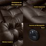 Poltrona do Papai Reclinável com Massagem Imperador Couro Facto Marrom - Sofa Store - 5