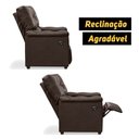 Ver imagem 4 de Poltrona do Papai Reclinável com Massagem Imperador Couro Facto Marrom - Sofa Store