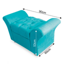 Ver imagem 3 de Calçadeira Baú Veneza Solteiro 90cm Suede:azul Turquesa